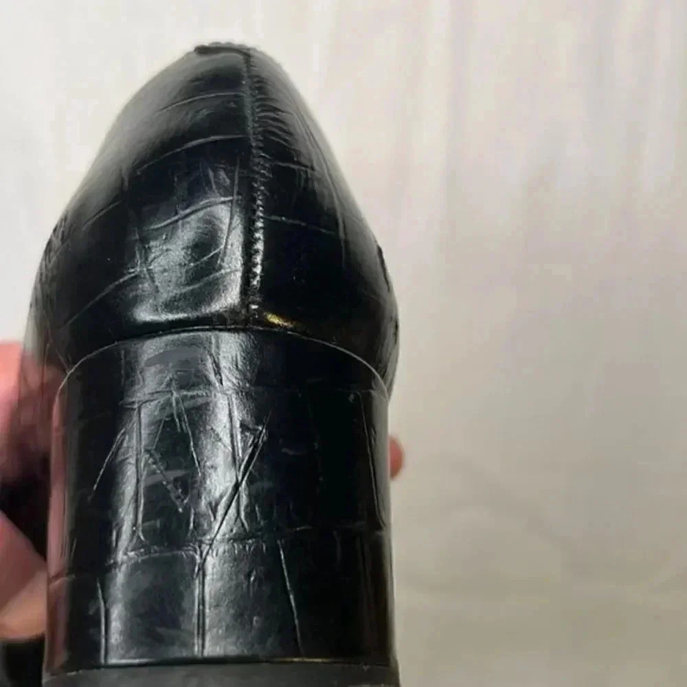 Clarks Narrative Chinaberry Sky Black Leather Pumps Size 8 1/2m - Picture 6 of 7